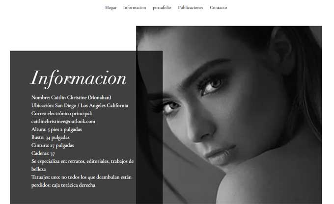 3 paginas para crear portafolio gratis de modelo - Leonela Arguello