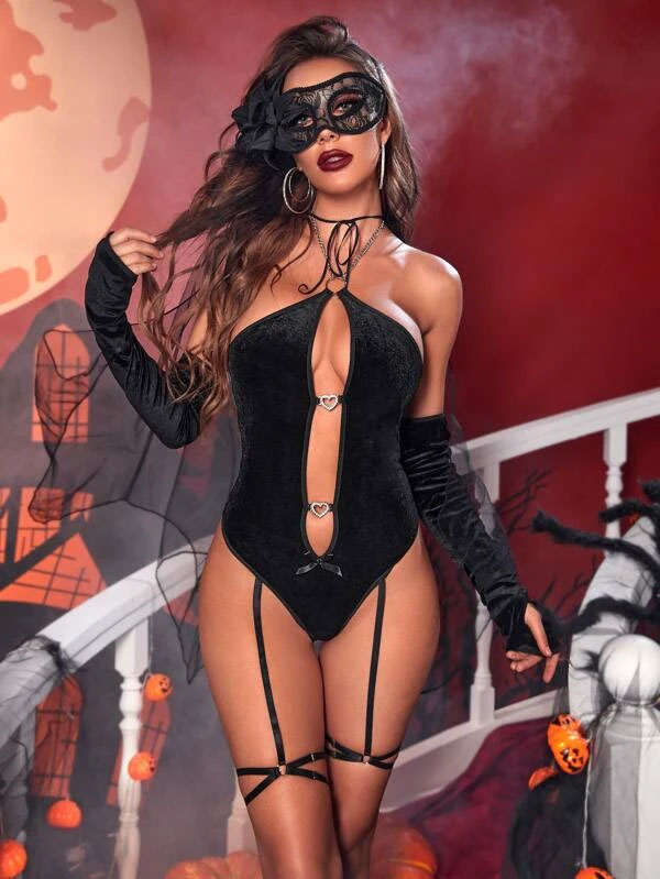 disfraces halloween mujer body negro